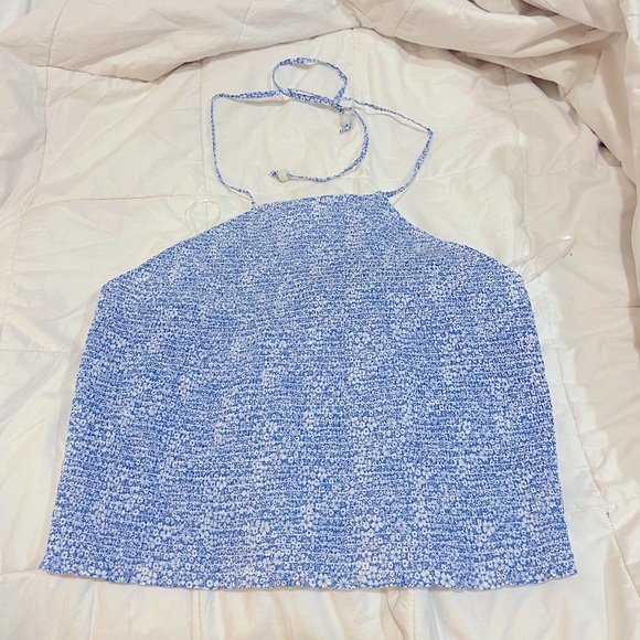 J.Crew NWT 💯% organic smocked halter top sz L - Picture 4 of 9